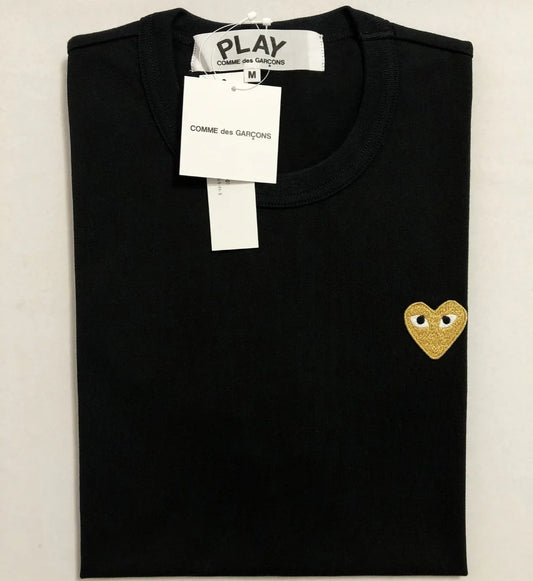 Camiseta CDG Play Preto Golden Heart