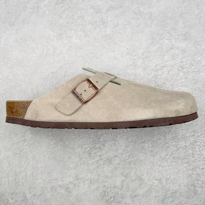 Birkenstock Boston Camurça - Cáqui Claro