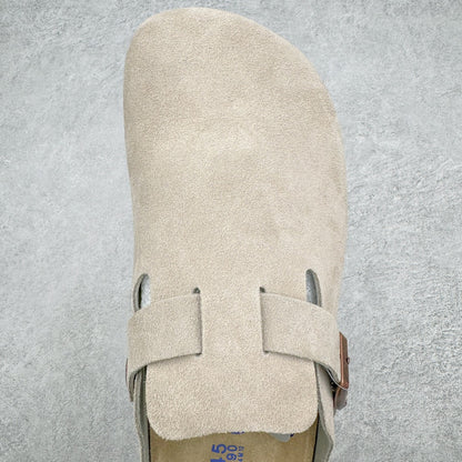Birkenstock Boston Camurça - Cáqui Claro