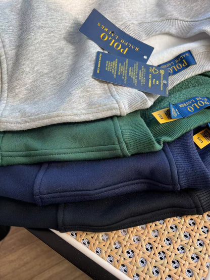 Suéter Polo Ralph Lauren Forrado em Lã – Preto, Azul Marinho, Cinza ou Verde Floresta