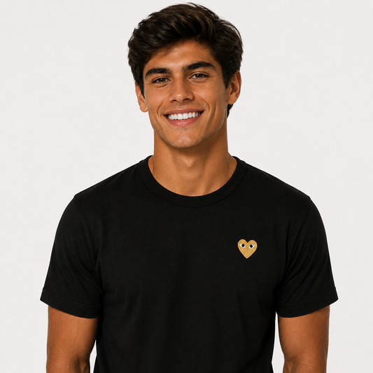 Camiseta CDG Play Preto Golden Heart