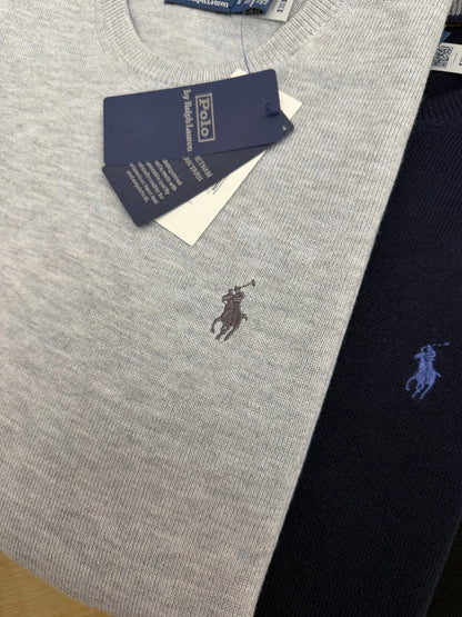 Suéter Polo Ralph Lauren 100% Lã – Cinza, Azul Marinho ou Preto