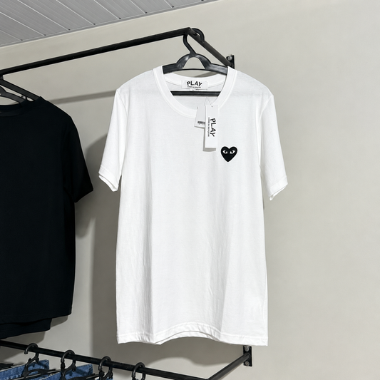Camiseta CDG Play Branco Black Heart