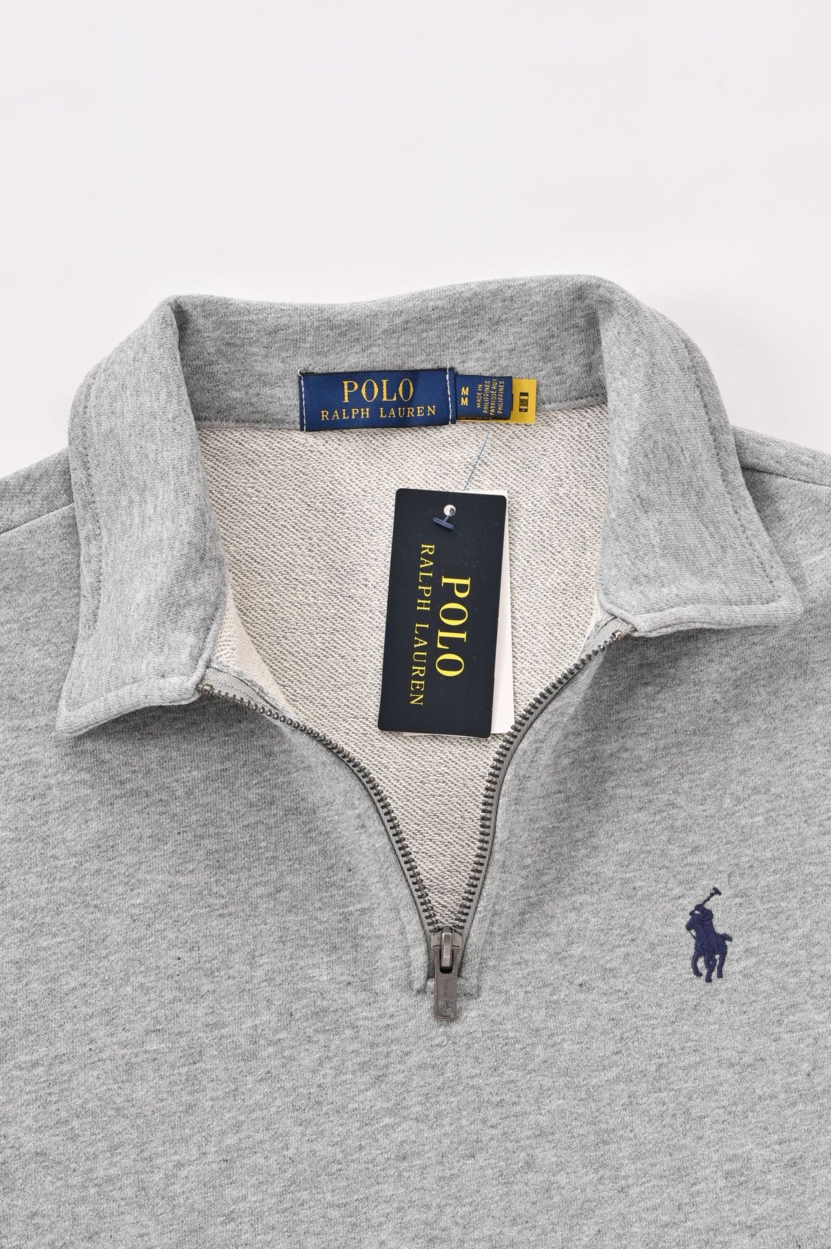 Suéter Polo Ralph Lauren Quarterzip Unissex – Preto, Cáqui, Cinza Claro ou Cinza Carvão