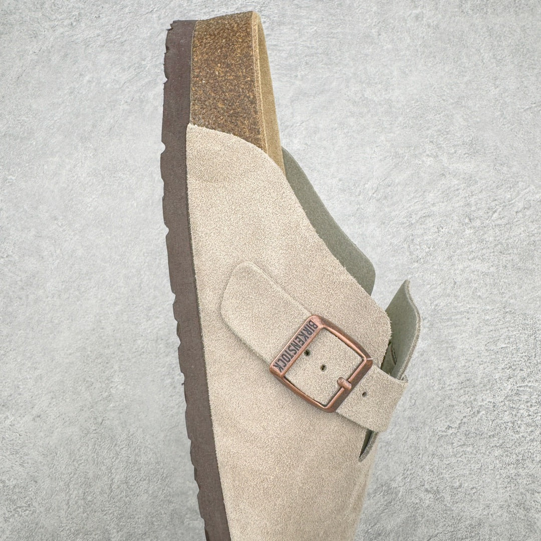 Birkenstock Boston Camurça - Cáqui Claro