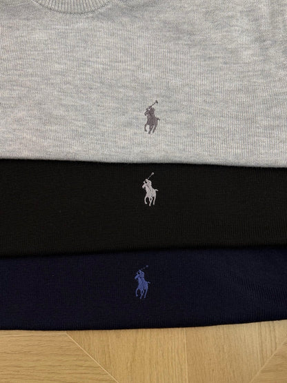 Suéter Polo Ralph Lauren 100% Lã – Cinza, Azul Marinho ou Preto