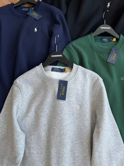 Suéter Polo Ralph Lauren Forrado em Lã – Preto, Azul Marinho, Cinza ou Verde Floresta