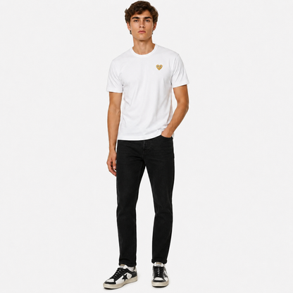 Camiseta CDG Play Branco Golden Heart