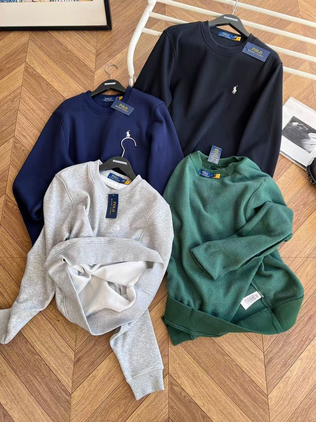 Suéter Polo Ralph Lauren Forrado em Lã – Preto, Azul Marinho, Cinza ou Verde Floresta