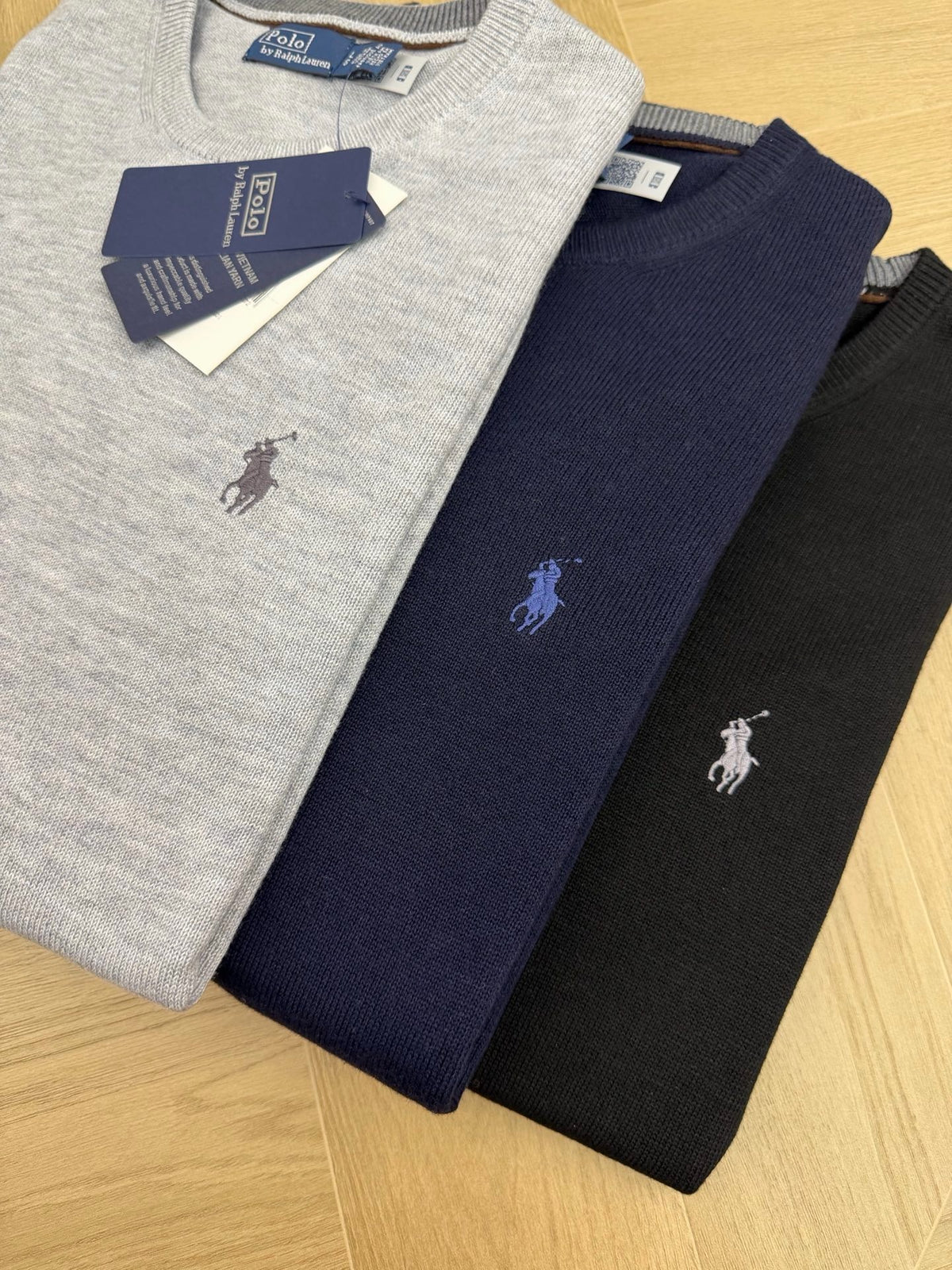 Suéter Polo Ralph Lauren 100% Lã – Cinza, Azul Marinho ou Preto