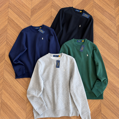 Suéter Polo Ralph Lauren Forrado em Lã – Preto, Azul Marinho, Cinza ou Verde Floresta