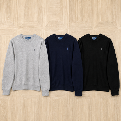 Suéter Polo Ralph Lauren 100% Lã – Cinza, Azul Marinho ou Preto