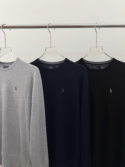 Suéter Polo Ralph Lauren 100% Lã – Cinza, Azul Marinho ou Preto