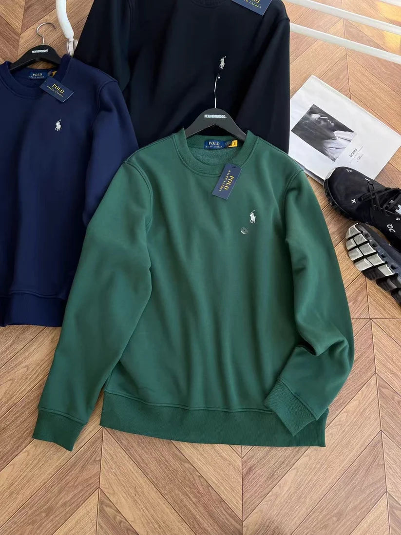 Suéter Polo Ralph Lauren Forrado em Lã – Preto, Azul Marinho, Cinza ou Verde Floresta