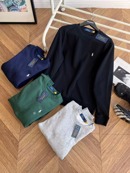 Suéter Polo Ralph Lauren Forrado em Lã – Preto, Azul Marinho, Cinza ou Verde Floresta