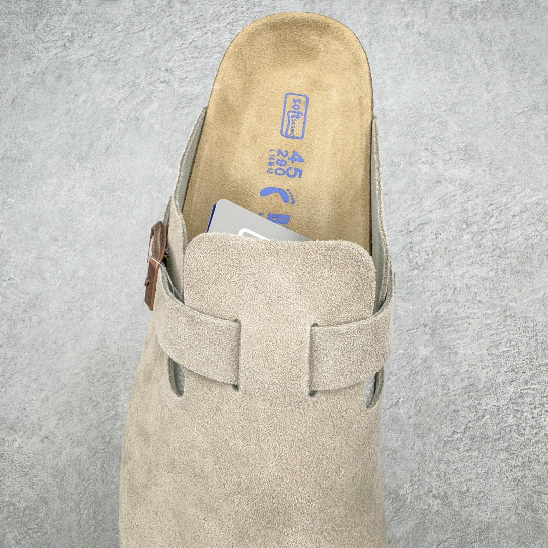 Birkenstock Boston Camurça - Cáqui Claro
