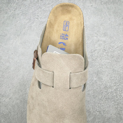 Birkenstock Boston Camurça - Cáqui Claro