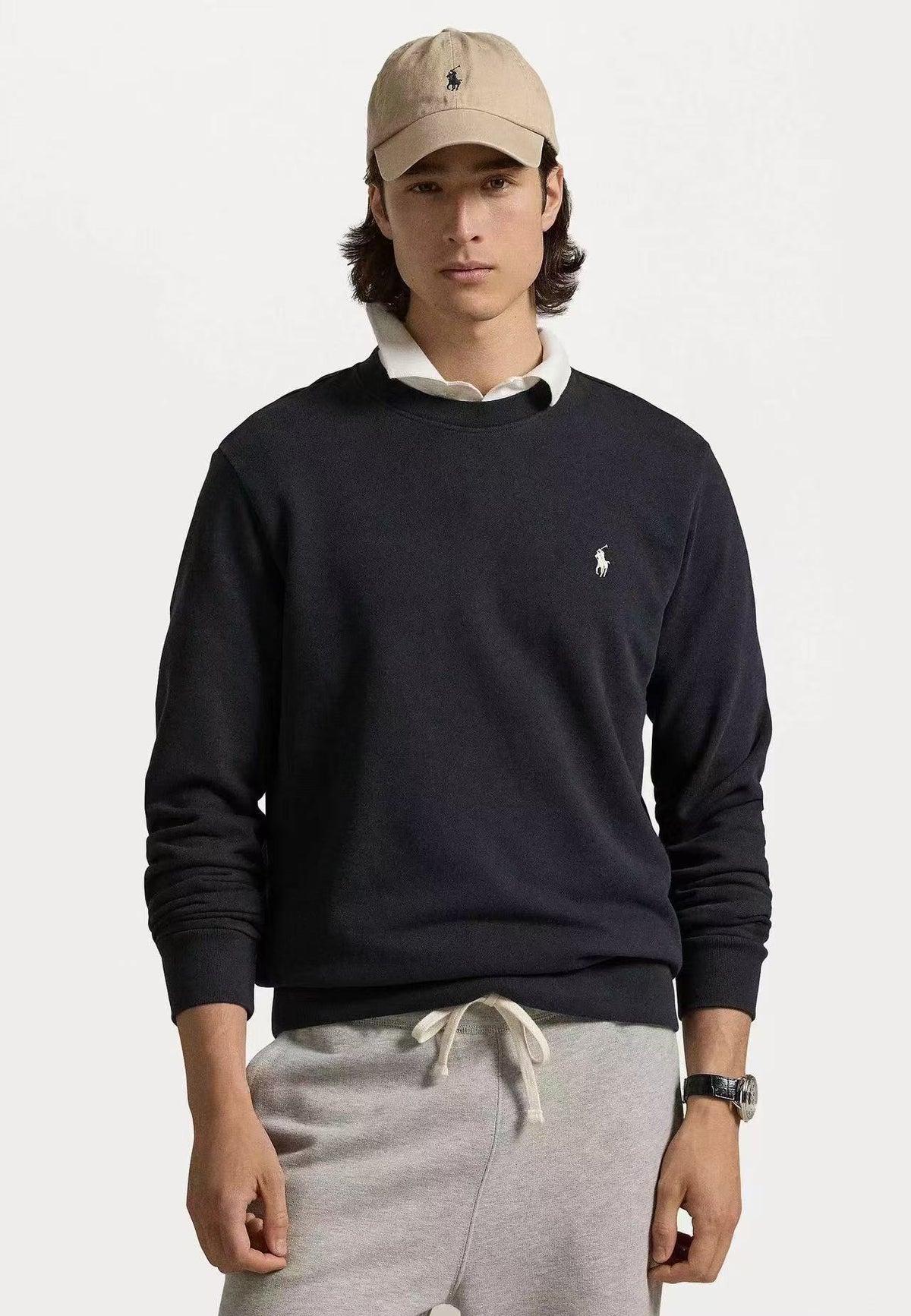Suéter Polo Ralph Lauren Forrado em Lã – Preto, Azul Marinho, Cinza ou Verde Floresta