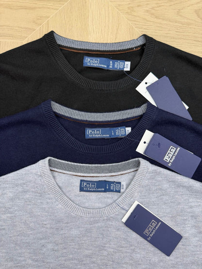Suéter Polo Ralph Lauren 100% Lã – Cinza, Azul Marinho ou Preto