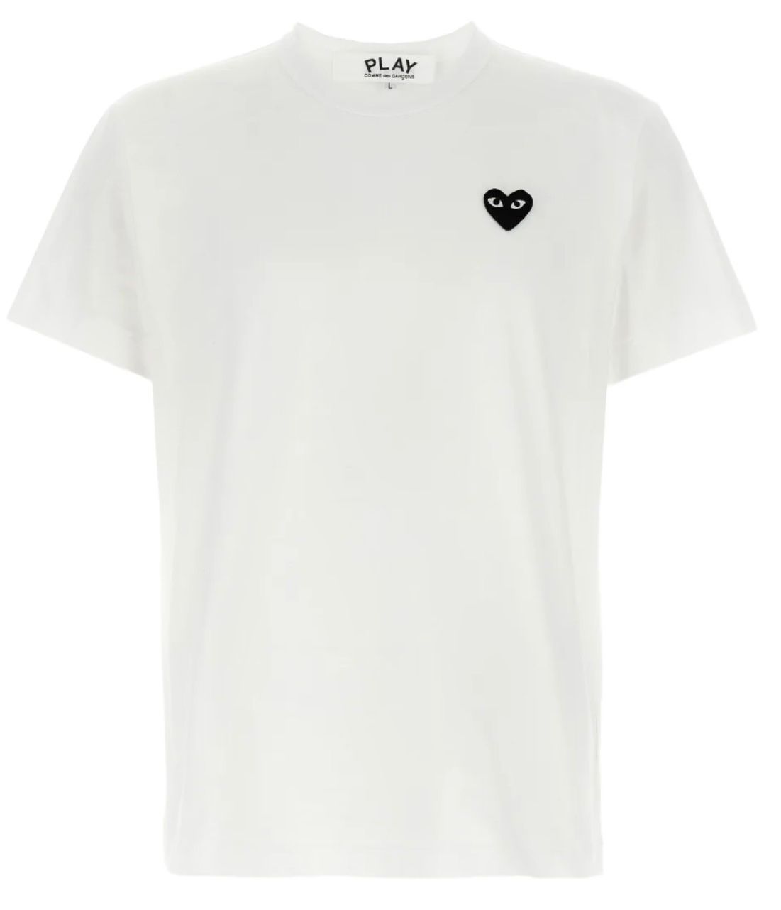 Camiseta CDG Play Branca "Black Heart"