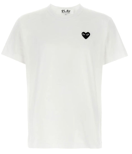 Camiseta CDG Play Branca "Black Heart"
