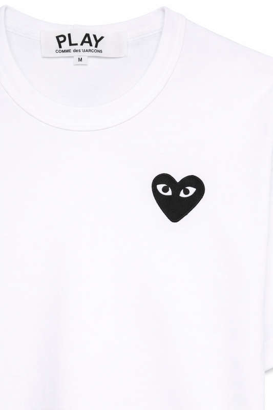 Camiseta CDG Play Branca "Black Heart"