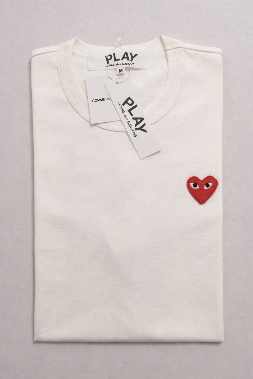 Camiseta CDG Play Branca "Red Heart"