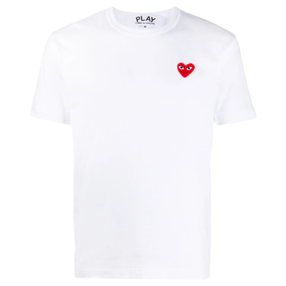 Camiseta CDG Play Branca "Red Heart"
