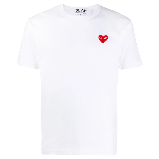 Camiseta CDG Play Branca "Red Heart"