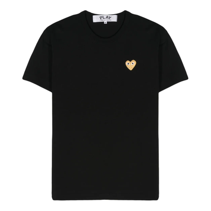 Camiseta CDG Play Preta "Golden Heart"