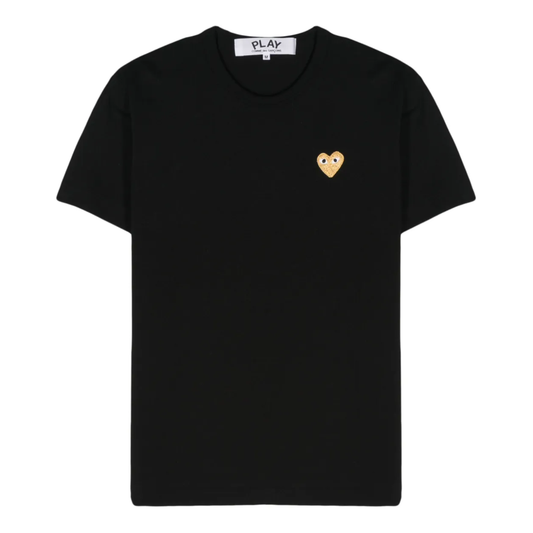 Camiseta CDG Play Preta "Golden Heart"