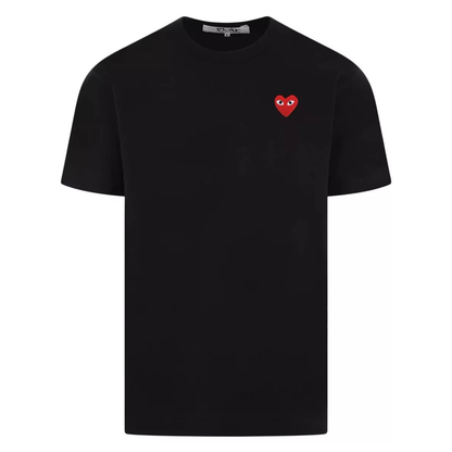 Camiseta CDG Play Preta "Red Heart"