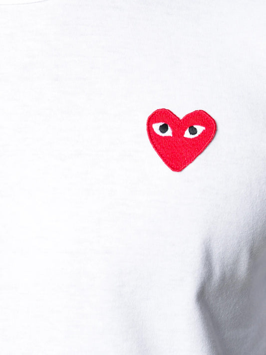 Camiseta CDG Play Branca "Red Heart"