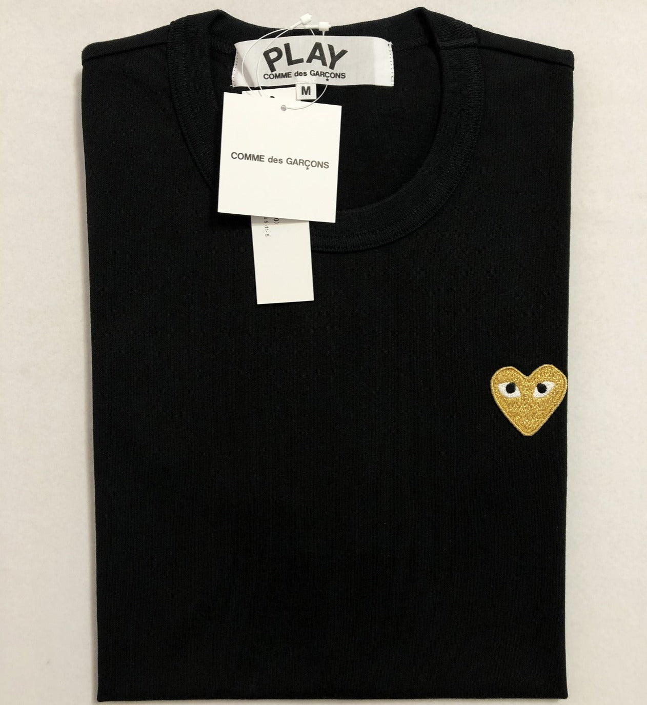Camiseta CDG Play Preta "Golden Heart"