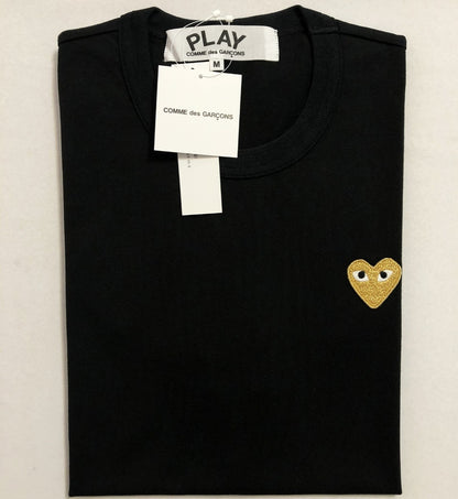 Camiseta CDG Play Preta "Golden Heart"