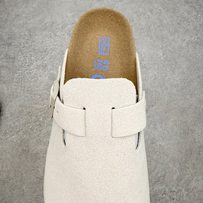 Birkenstock Boston Camurça - Branco