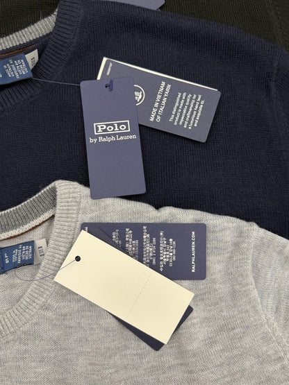 Suéter Polo Ralph Lauren 100% Lã – Cinza, Azul Marinho ou Preto