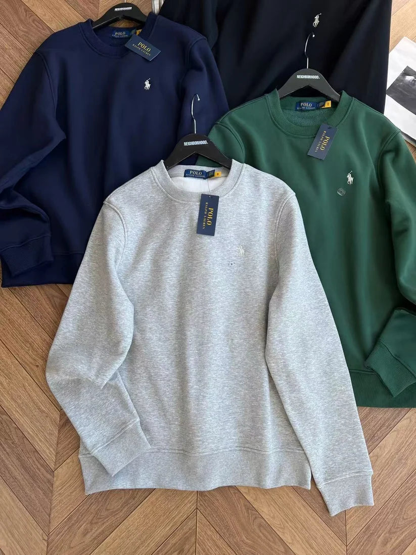 Suéter Polo Ralph Lauren Forrado em Lã – Preto, Azul Marinho, Cinza ou Verde Floresta