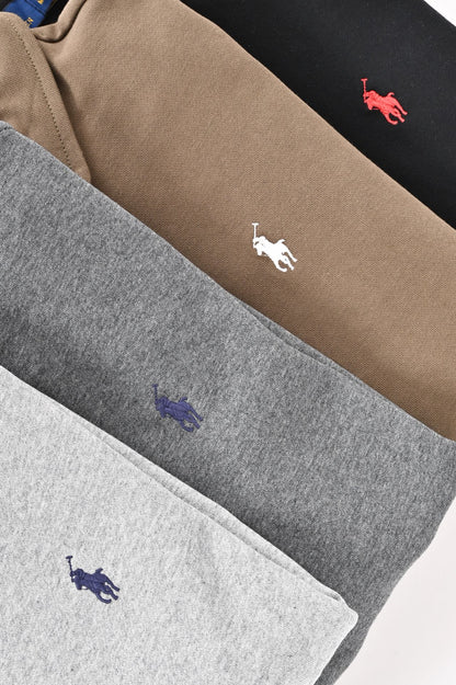Suéter Polo Ralph Lauren Quarterzip Unissex – Preto, Cáqui, Cinza Claro ou Cinza Carvão