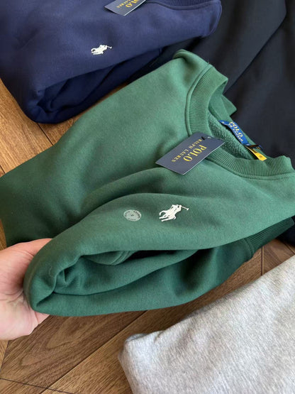 Suéter Polo Ralph Lauren Forrado em Lã – Preto, Azul Marinho, Cinza ou Verde Floresta