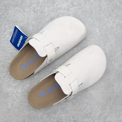 Birkenstock Boston Camurça - Branco