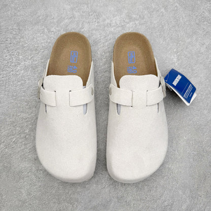 Birkenstock Boston Camurça - Branco