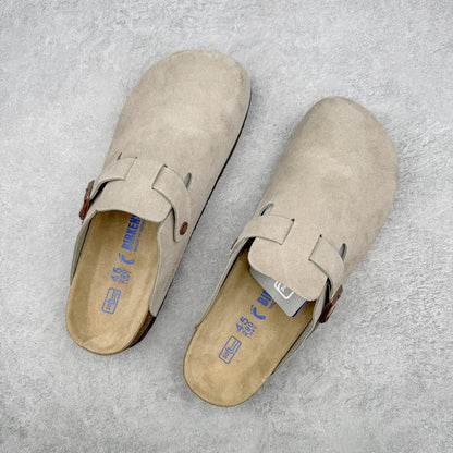 Birkenstock Boston Camurça - Cáqui Claro