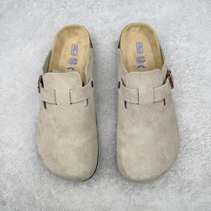 Birkenstock Boston Camurça - Cáqui Claro