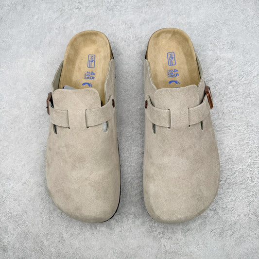 Birkenstock Boston Camurça - Cáqui Claro