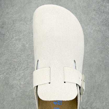 Birkenstock Boston Camurça - Branco
