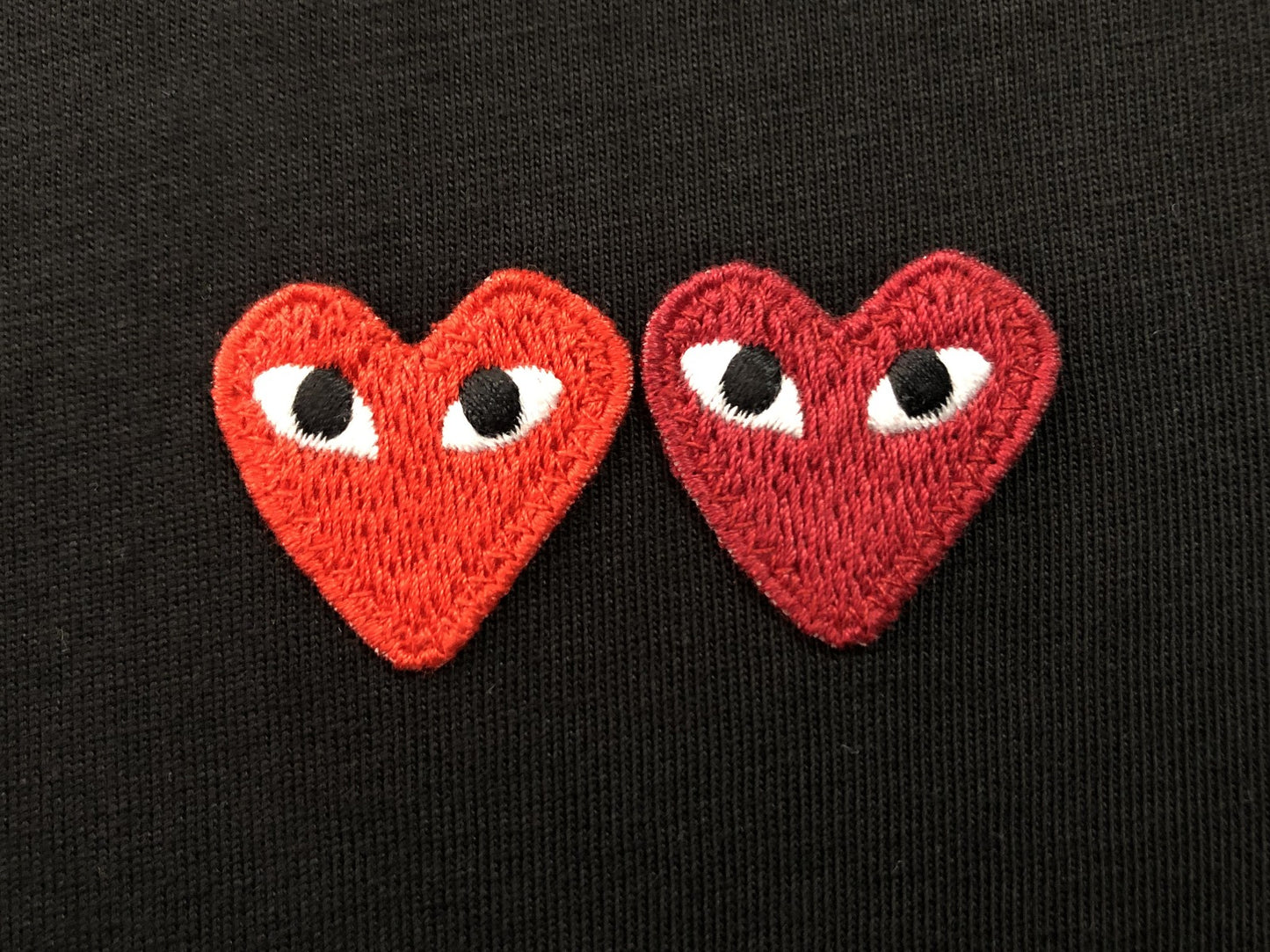 Camiseta CDG Play Preta "Double Heart"